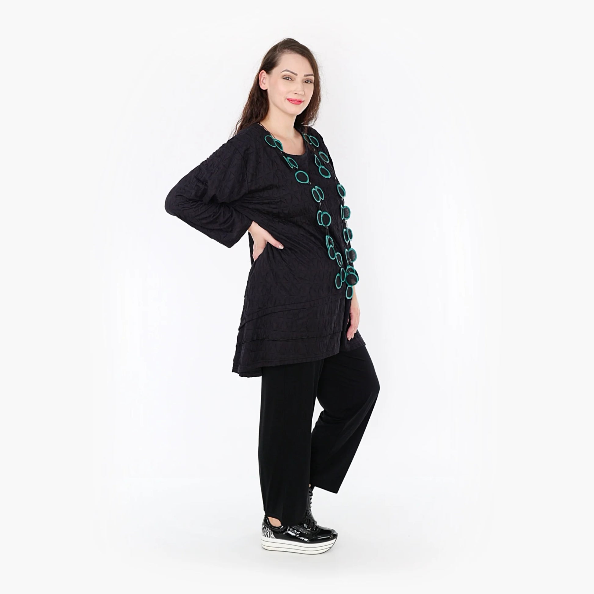 A-Form Shirt von AKH Fashion aus Viskose, 1341.06976, Schwarz, Schick, Modern, Bequem