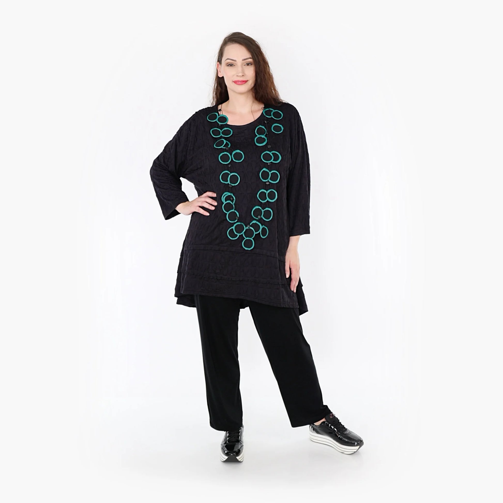 A-Form Shirt von AKH Fashion aus Viskose, 1341.06976, Schwarz, Schick, Modern, Bequem