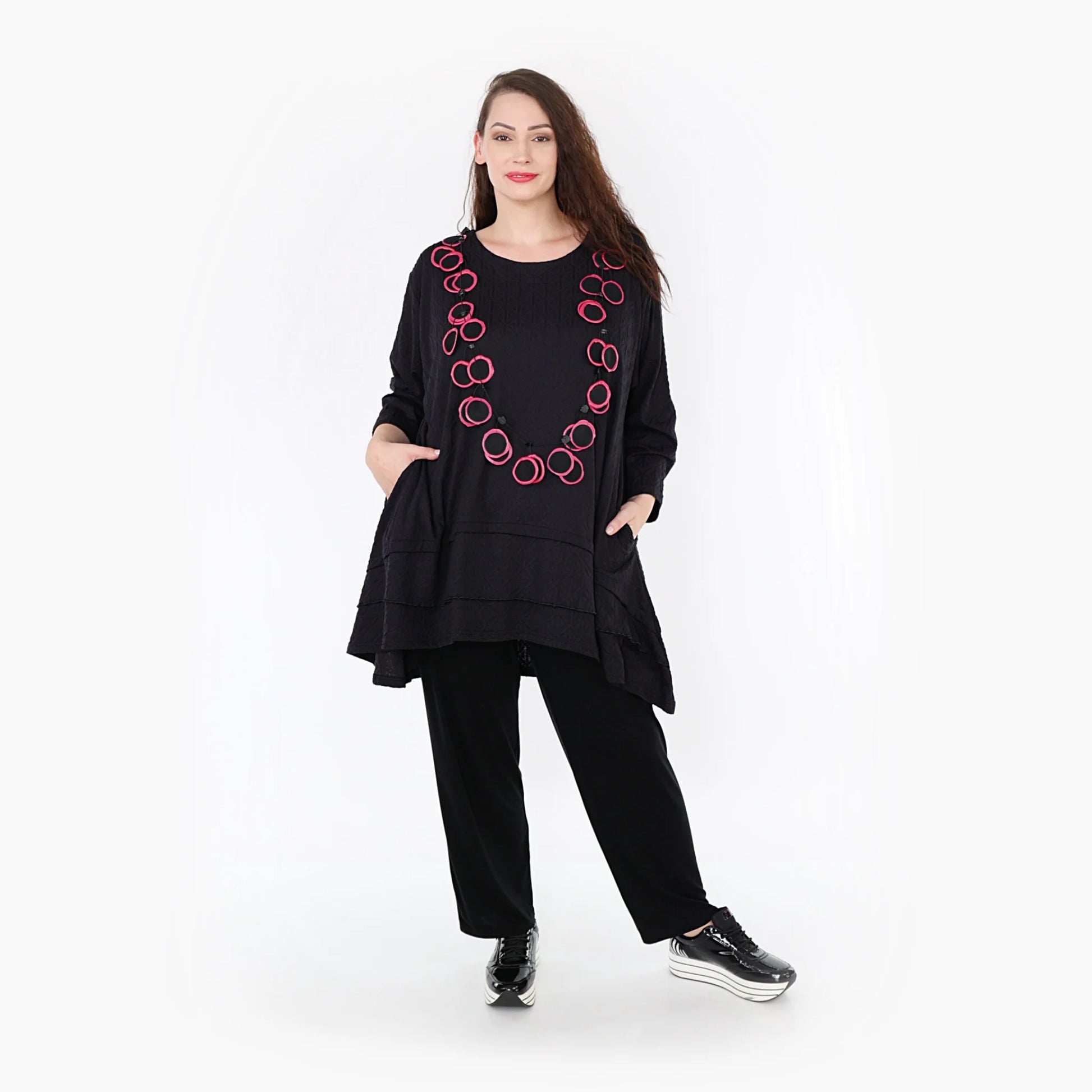 A-Form Shirt von AKH Fashion aus Viskose, 1342.06976, Schwarz, Schick, Modern, Bequem