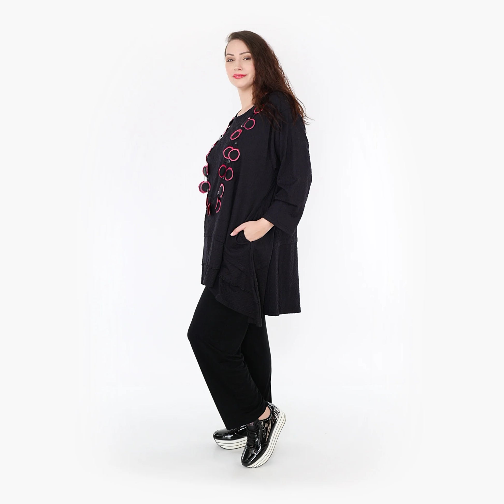A-Form Shirt von AKH Fashion aus Viskose, 1342.06976, Schwarz, Schick, Modern, Bequem
