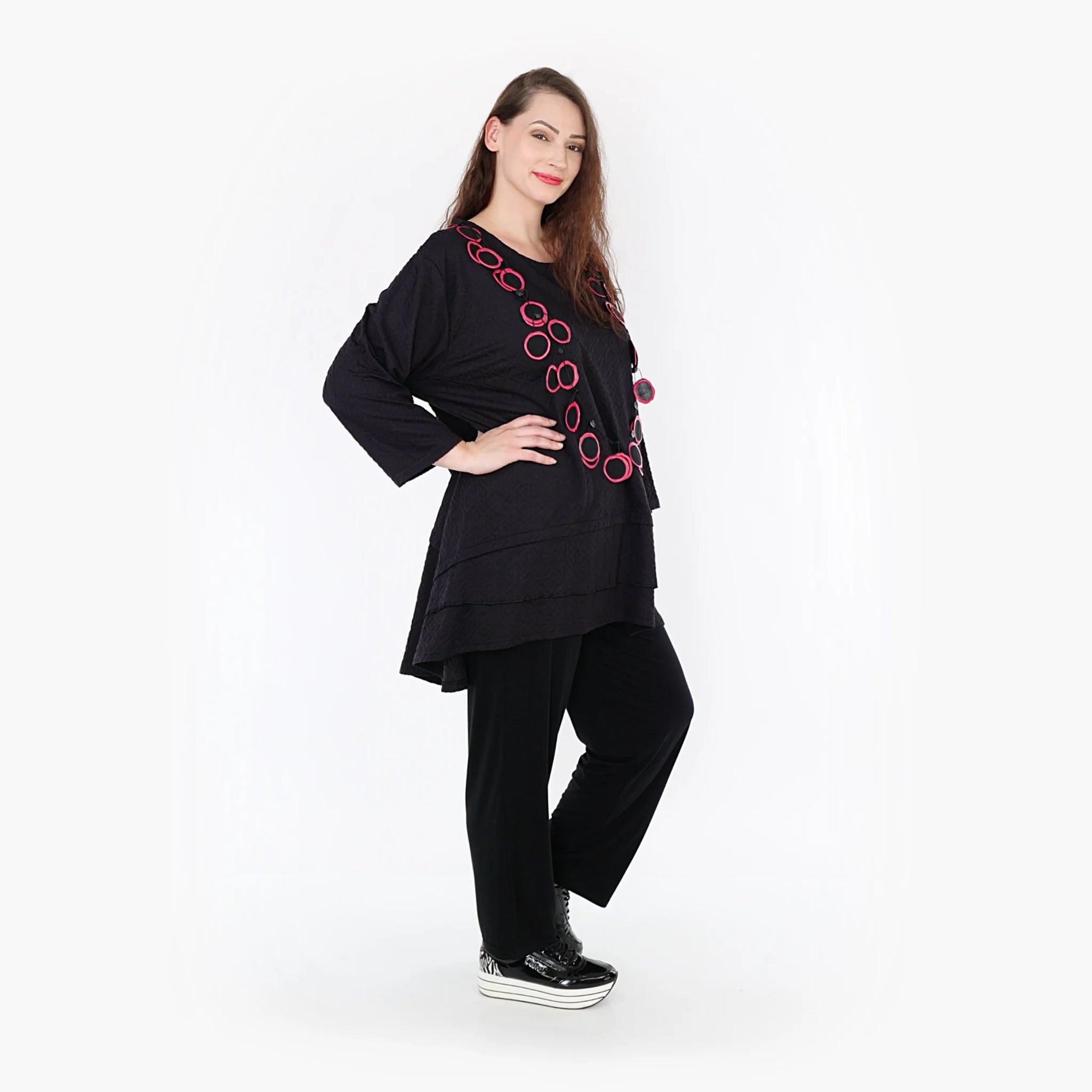 A-Form Shirt von AKH Fashion aus Viskose, 1342.06976, Schwarz, Schick, Modern, Bequem