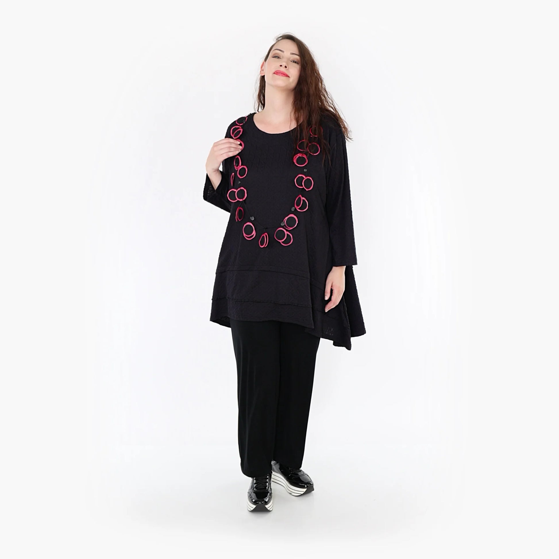 A-Form Shirt von AKH Fashion aus Viskose, 1342.06976, Schwarz, Schick, Modern, Bequem