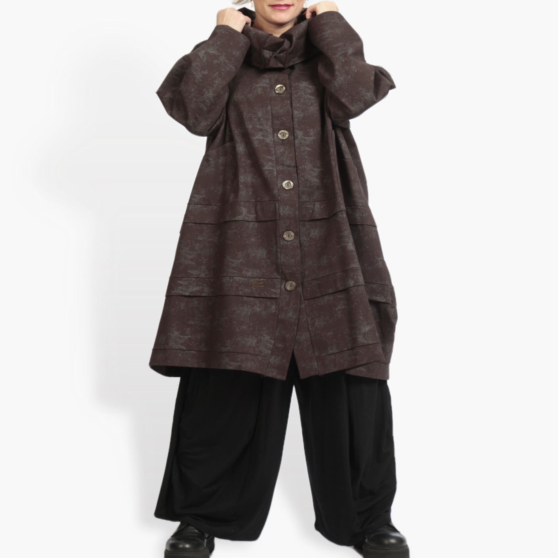 Ballonmantel von AKH Fashion aus Viskose, 0958.06823, Braun, Schick, Modern, Bequem