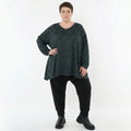 A-Form Bigshirt von AKH Fashion aus Materialmix, 1516.00593, Schwarz/Petrol/Grün, Kringel