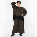 Marlene Hose von AKH Fashion aus Materialmix, 1516.02063, Schwarz/Cognac/Orange, Kringel
