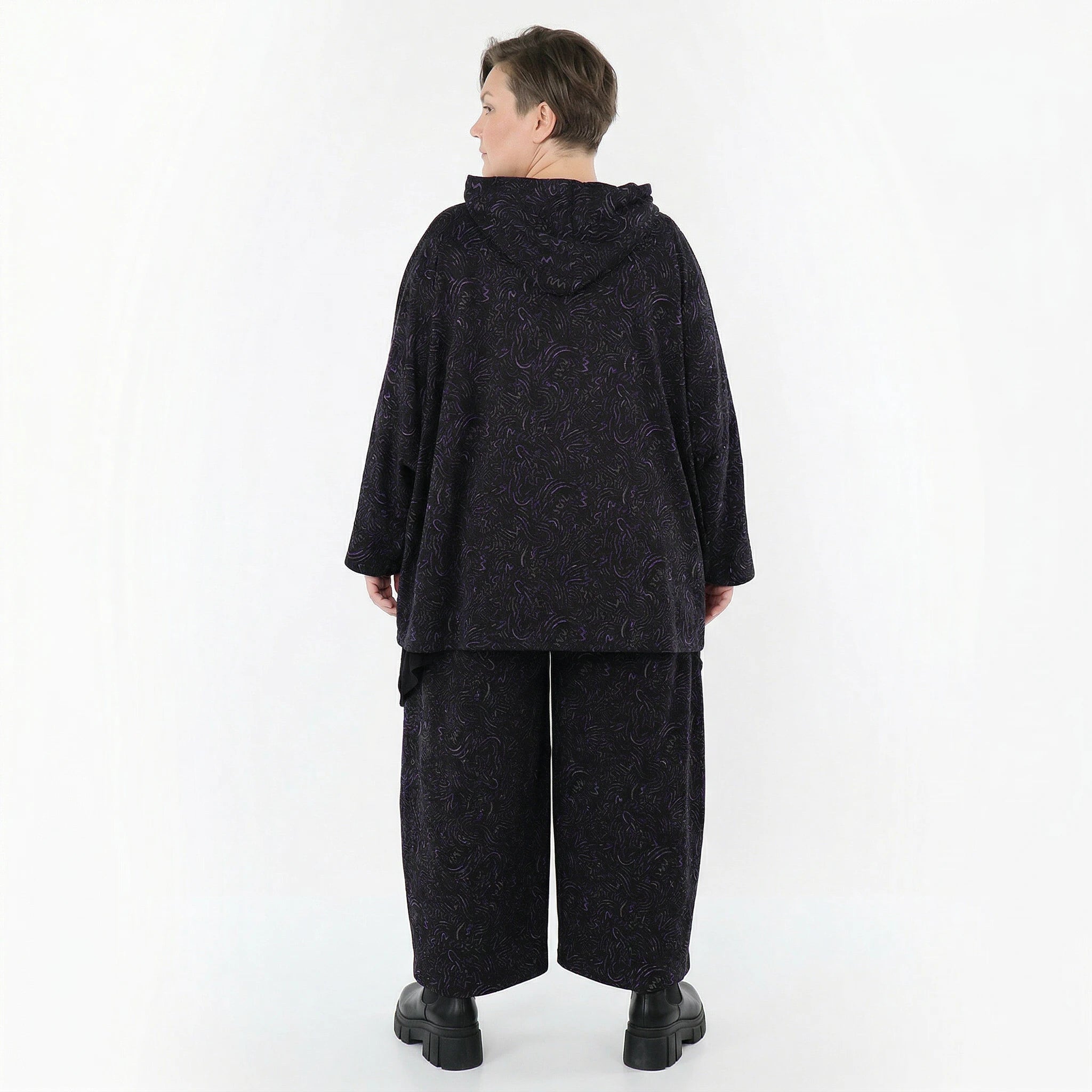 AKH Fashion Jacke in kastiger Form, aus Materialmix, 1516.07076, Violett