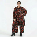 AKH Fashion Jacke in Vokuhila-Form, aus Viskose, 1517.07119, Schwarz/Rot/Weiß, Schick