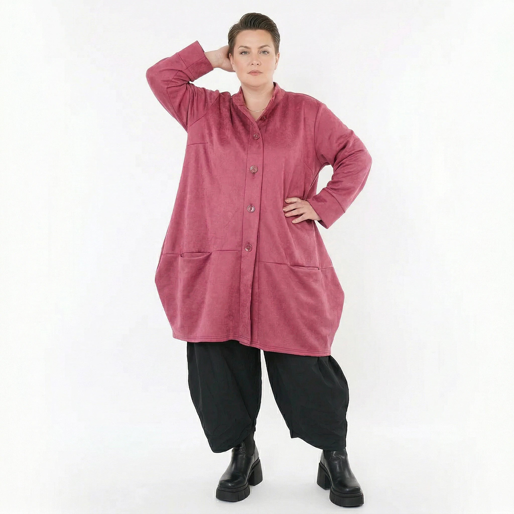 Ballonjacke von AKH Fashion aus Polyester, 1520.07094, Fuchsia, Ausgefallen, Zeitlos