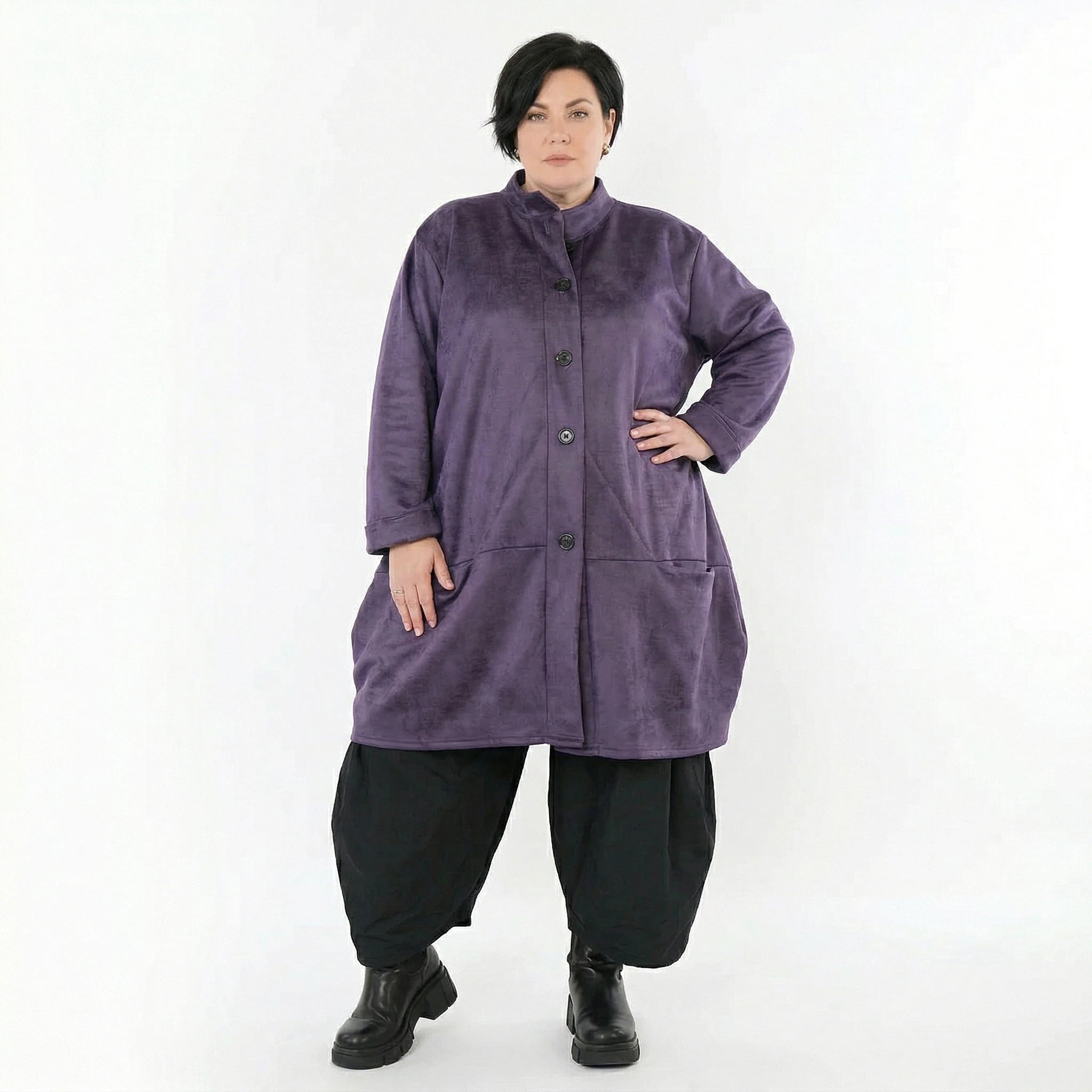 Ballonjacke von AKH Fashion aus Polyester, 1520.07094, Violett, Ausgefallen, Zeitlos