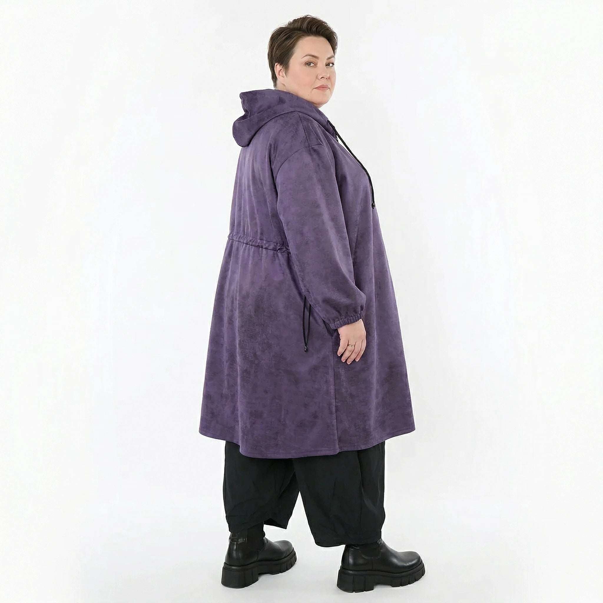 AKH Fashion Mantel in gerader Form, aus Polyester, 1520.07102, Violett, Ausgefallen