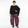 Ballonhose von AKH Fashion aus Viskose, 1519.08069, Fuchsia/Schwarz, Pinselstrich, Schick