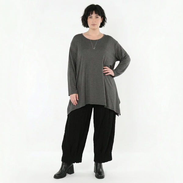 A-Form Bigshirt von AKH Fashion aus Viskose, 1531.01019, Anthrazit, Ausgefallen, Zeitlos