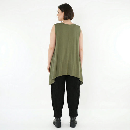 A-Form Top von AKH Fashion aus Viskose, 1531.03071, Olive, Ausgefallen, Zeitlos, Schick
