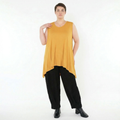 A-Form Top von AKH Fashion aus Viskose, 1531.03071, Senf, Ausgefallen, Zeitlos, Schick