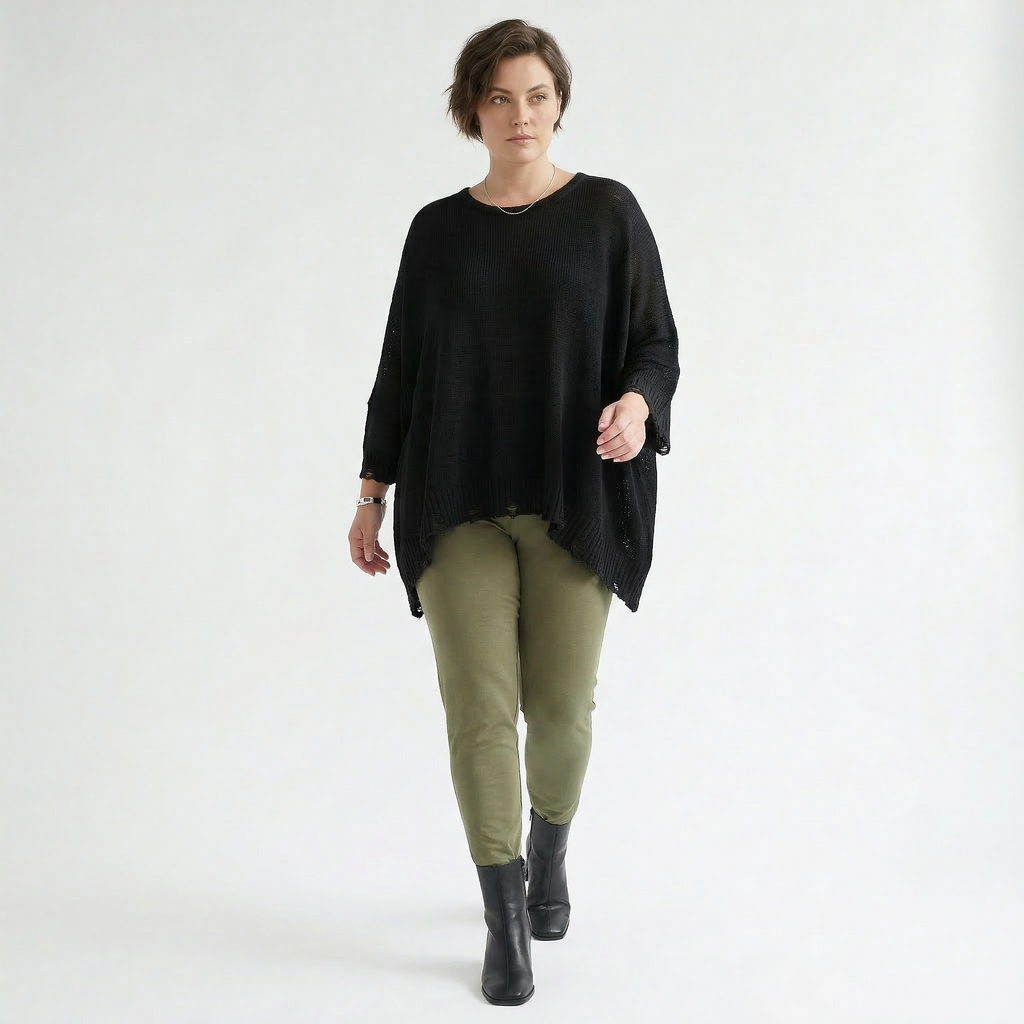 AKH Fashion Leggings in gerader Form, aus Viskose, 1531.0P100, Olive, Ausgefallen, Zeitlos