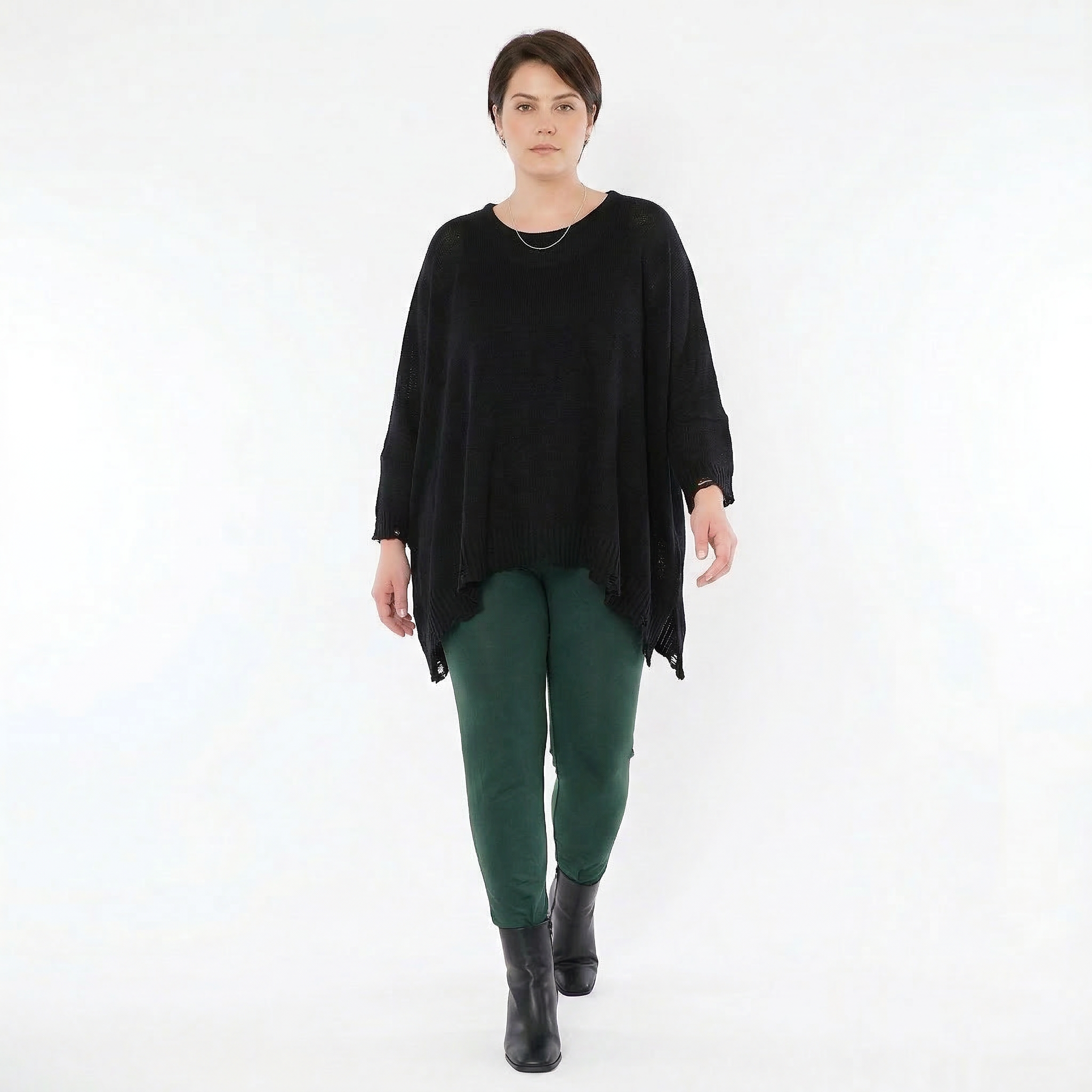 AKH Fashion Leggings in gerader Form, aus Viskose, 1531.0P100, Tannengrün, Ausgefallen