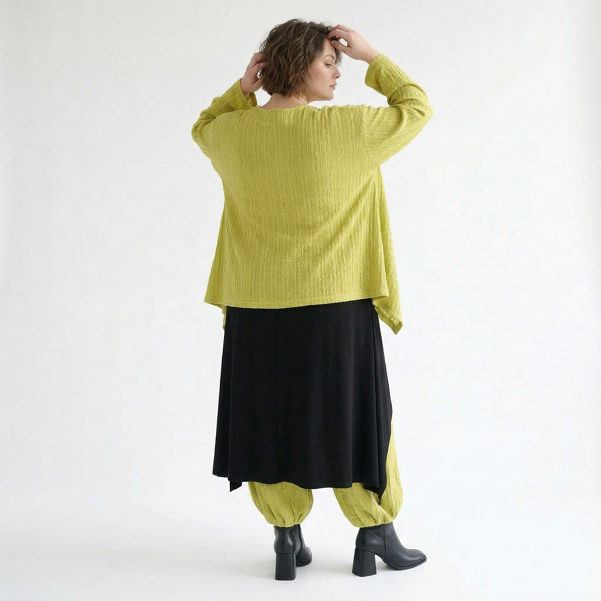 A-Form Jacke von AKH Fashion aus Materialmix, 1532.00118, Lime, Wellen, Ausgefallen