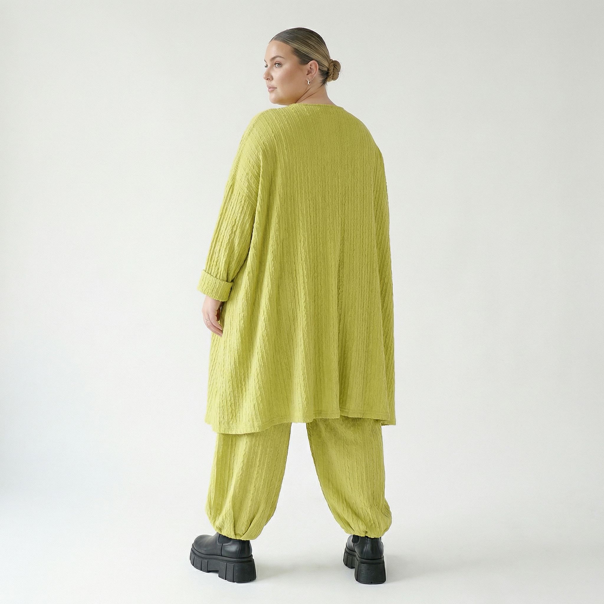 Ballonhose von AKH Fashion aus Materialmix, 1532.05920, Lime, Wellen, Ausgefallen, Zeitlos