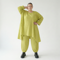 Ballonhose von AKH Fashion aus Materialmix, 1532.05920, Lime, Wellen, Ausgefallen, Zeitlos