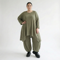 Ballonhose von AKH Fashion aus Materialmix, 1532.05920, Olive, Wellen, Ausgefallen, Schick