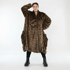  Ballonmantel von AKH Fashion aus Polyester, 1533.06671, Cognac/Schwarz, Zebra, Schick