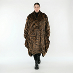  Ballonmantel von AKH Fashion aus Polyester, 1533.06671, Cognac/Schwarz, Zebra, Schick