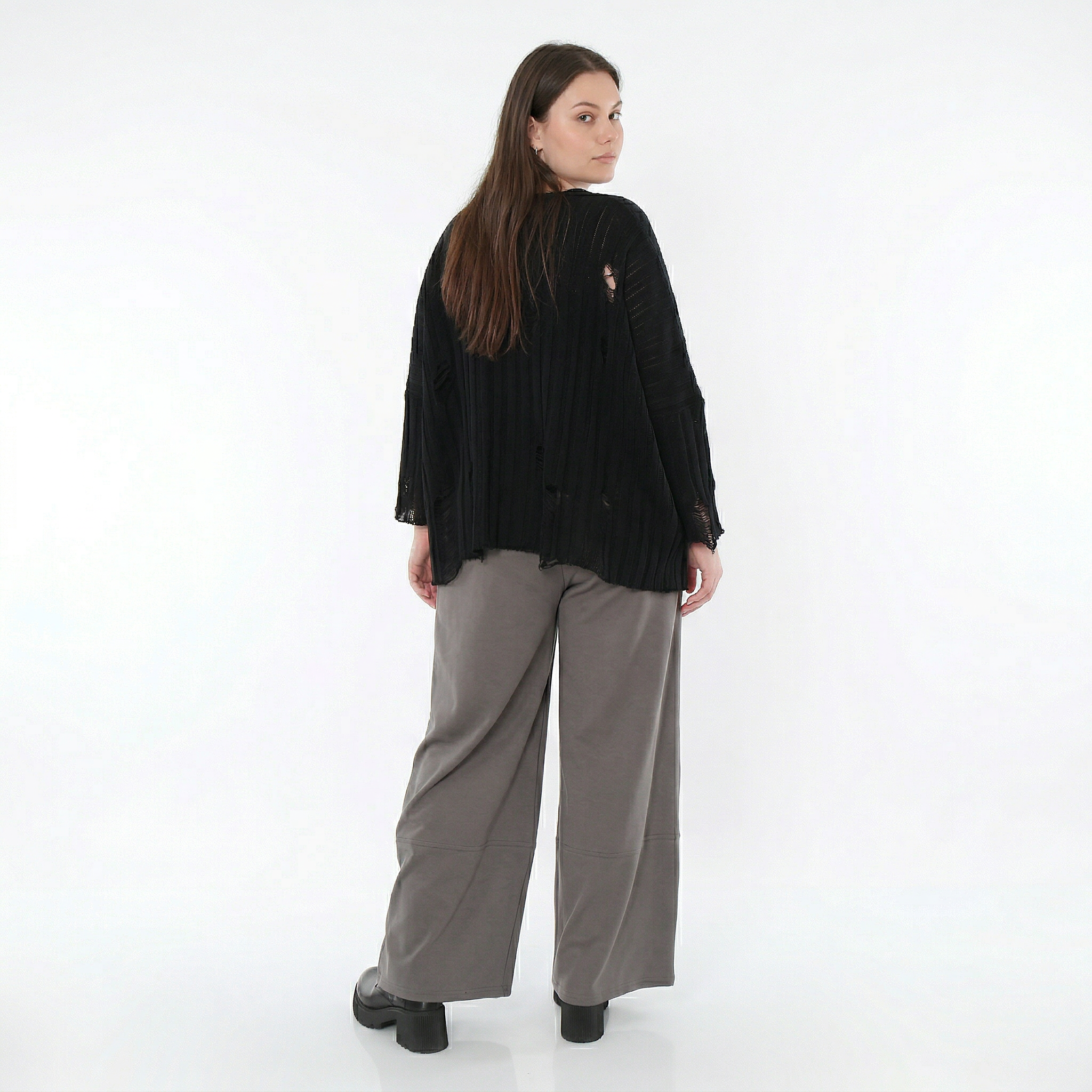  Marlene Hose von AKH Fashion aus Materialmix, 1536.00122, Grau, Ausgefallen, Zeitlos