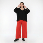  Marlene Hose von AKH Fashion aus Materialmix, 1536.00122, Rot, Ausgefallen, Zeitlos