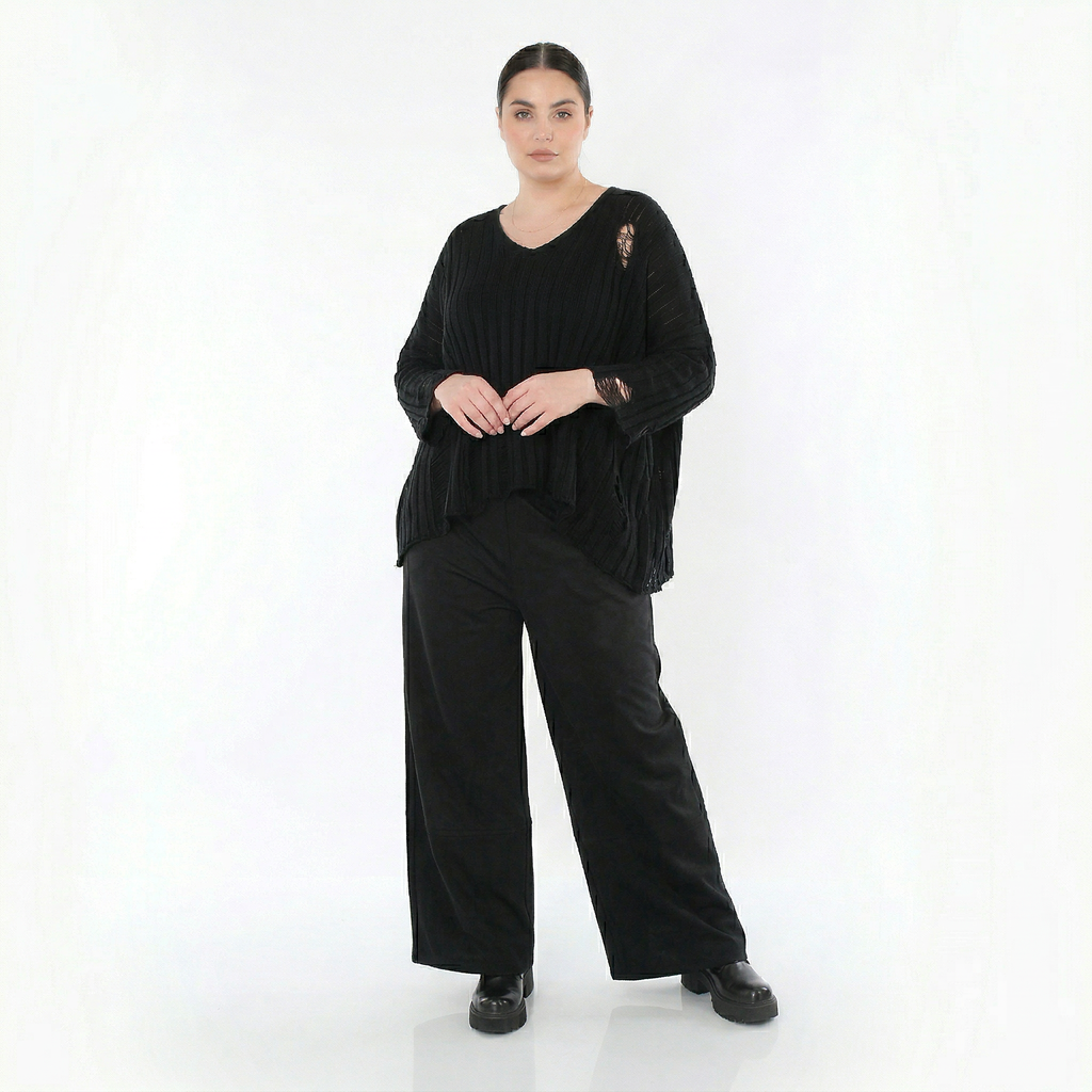  Marlene Hose von AKH Fashion aus Materialmix, 1536.00122, Schwarz, Ausgefallen, Zeitlos