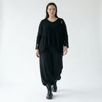  AKH Fashion Hose in gerader Form, aus Materialmix, 1536.00225, Schwarz, Ausgefallen