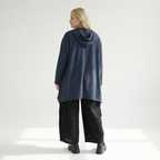  A-Form Jacke von AKH Fashion aus Baumwolle, 1539.02030, Azurblau, Punkte, Ausgefallen