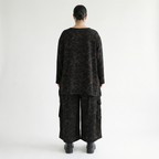  A-Form Bigshirt von AKH Fashion aus Viskose, 1545.00593, Schwarz/Braun, Kringel, Ausgefallen