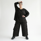  A-Form Bigshirt von AKH Fashion aus Viskose, 1545.00593, Schwarz/Braun, Kringel, Ausgefallen