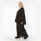  A-Form Bigshirt von AKH Fashion aus Viskose, 1545.00593, Schwarz/Orange, Kringel, Schick
