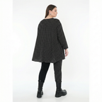  AKH Fashion Shirt in Glocken-Form, aus Viskose, 1557.01892, Schwarz/Weiß, Punkte, Schick