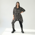 A-Form Bigshirt von AKH Fashion aus Viskose, 1560.03371, Schwarz/Weiß, Abstrakt, Ausgefallen