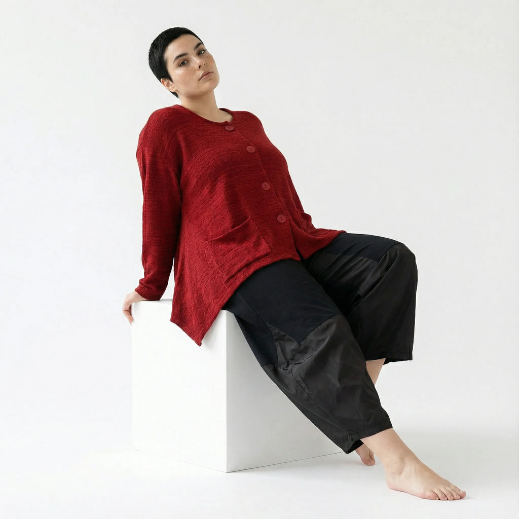  A-Form Jacke von AKH Fashion aus Viskose, 1537.00118, Bourdeaux, Meliert, Ausgefallen