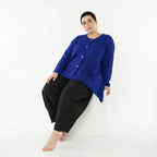  A-Form Jacke von AKH Fashion aus Viskose, 1537.00118, Royalblau, Meliert, Ausgefallen