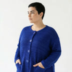  A-Form Jacke von AKH Fashion aus Viskose, 1537.00118, Royalblau, Meliert, Ausgefallen