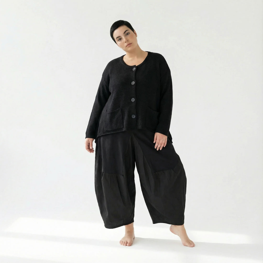  A-Form Jacke von AKH Fashion aus Viskose, 1537.00118, Schwarz, Meliert, Ausgefallen