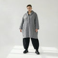  Ballonmantel von AKH Fashion aus Viskose, 1561.06600, Grau, Kariert, Ausgefallen, Zeitlos