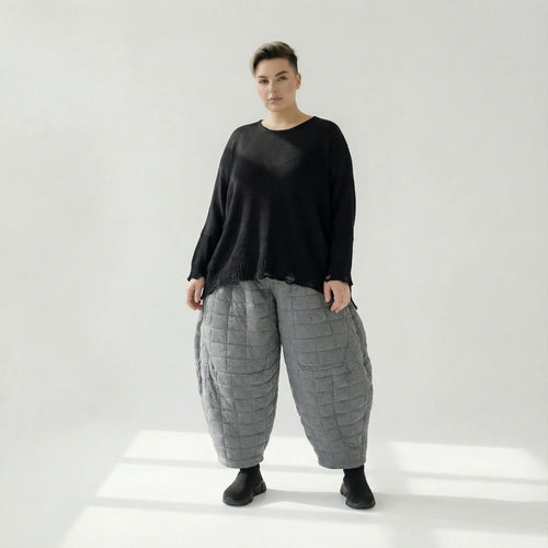  Ballonhose von AKH Fashion aus Viskose, 1561.06883, Grau, Kariert, Ausgefallen, Zeitlos