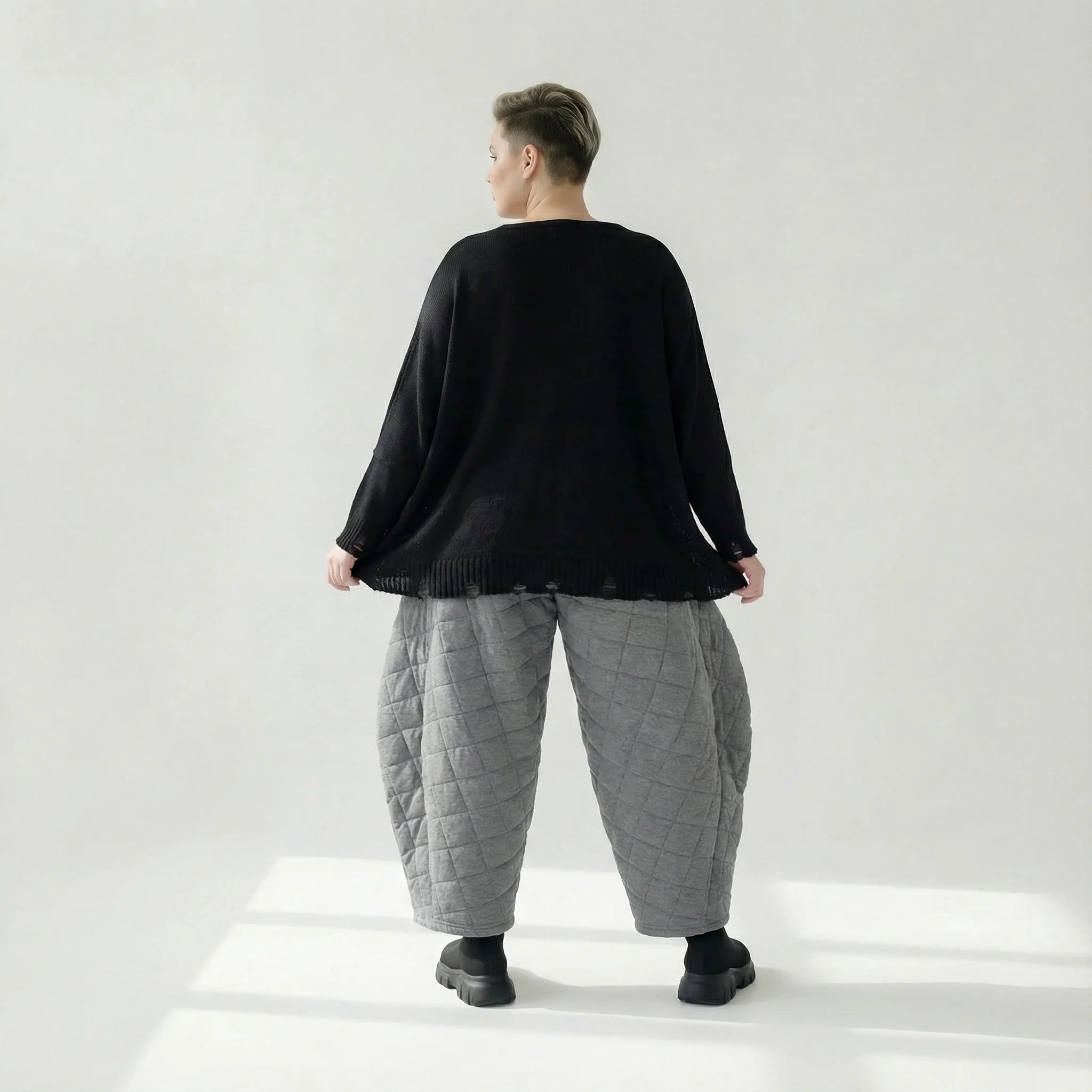  Ballonhose von AKH Fashion aus Viskose, 1561.06883, Grau, Kariert, Ausgefallen, Zeitlos