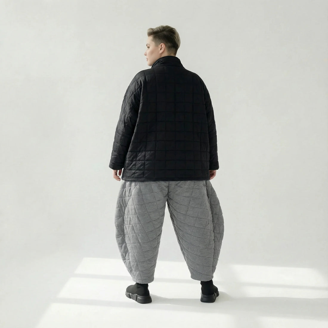  AKH Fashion Jacke in kastiger Form, aus Viskose, 1561.07104, Schwarz, Kariert, Schick