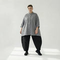  A-Form Bluse von AKH Fashion aus Viskose, 1561.07116, Grau, Kariert, Ausgefallen, Zeitlos