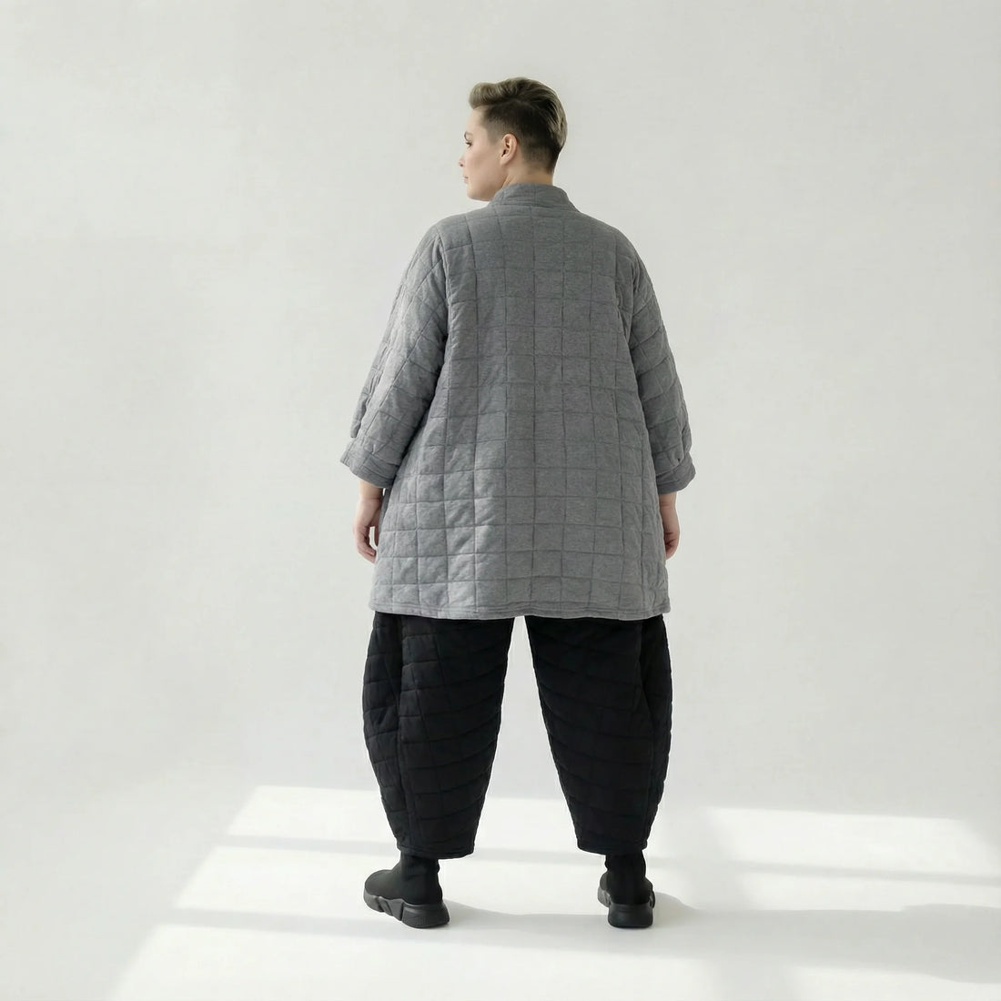  A-Form Bluse von AKH Fashion aus Viskose, 1561.07116, Grau, Kariert, Ausgefallen, Zeitlos