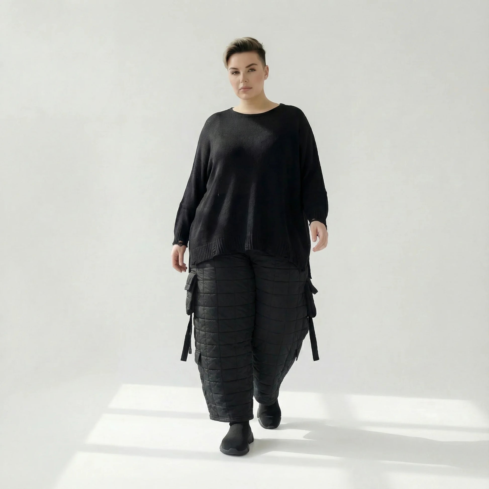  Ballonhose von AKH Fashion aus Viskose, 1561.07125, Schwarz, Kariert, Ausgefallen, Zeitlos