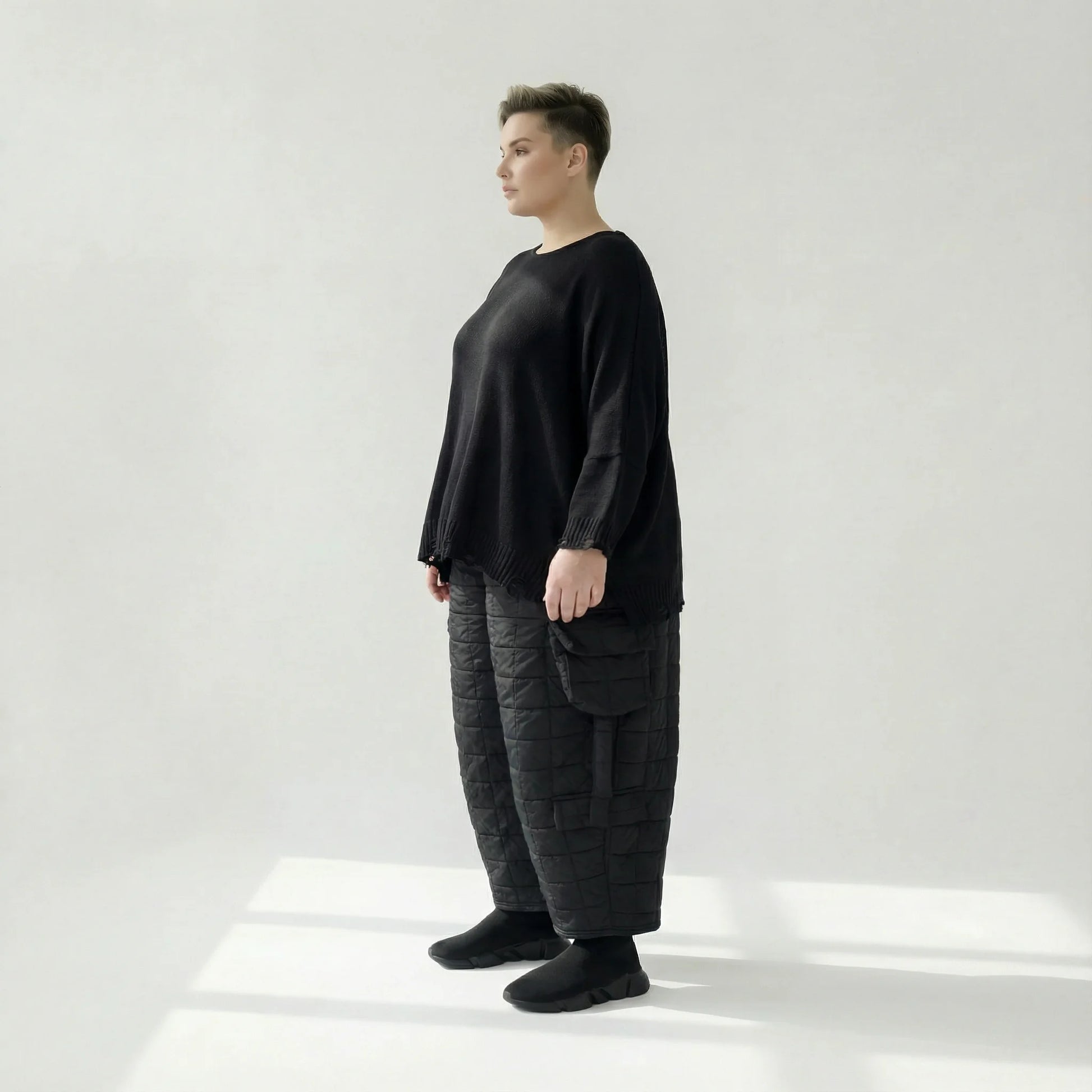  Ballonhose von AKH Fashion aus Viskose, 1561.07125, Schwarz, Kariert, Ausgefallen, Zeitlos