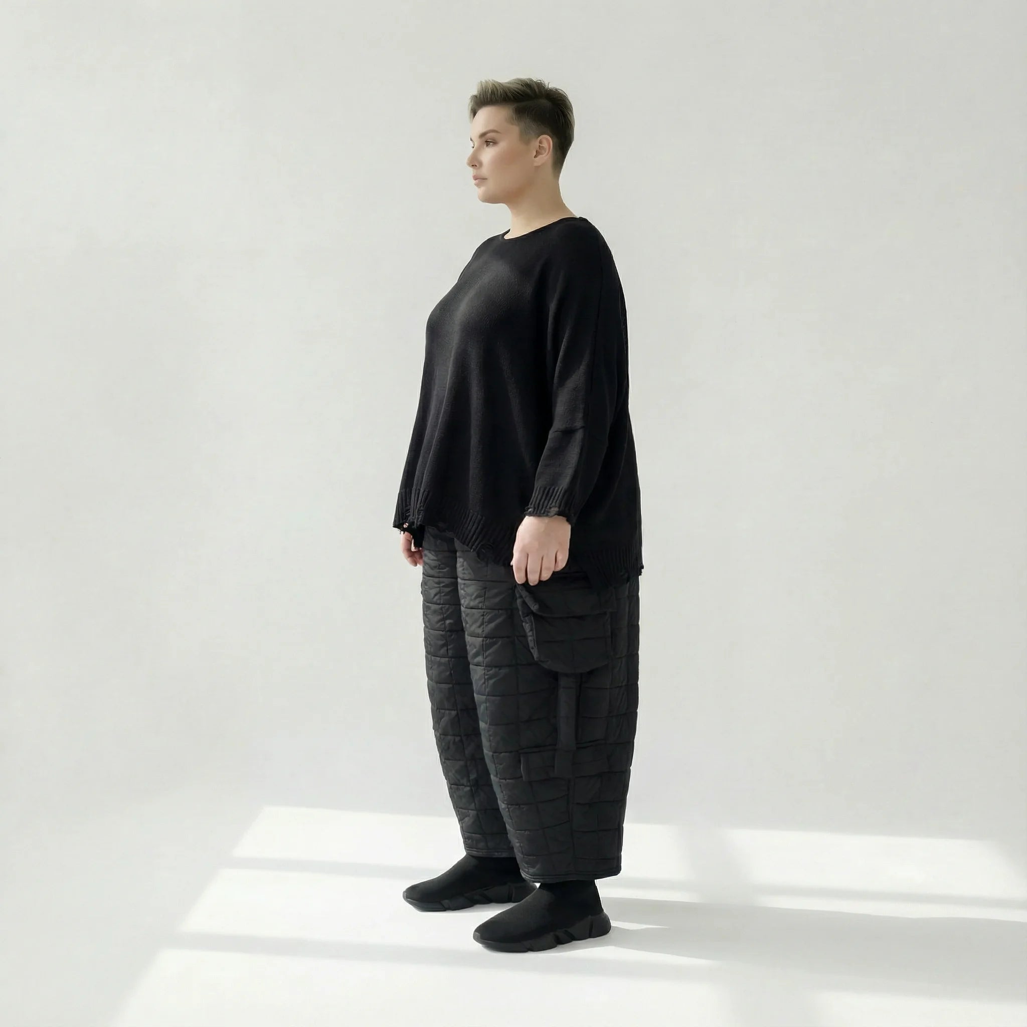  Ballonhose von AKH Fashion aus Viskose, 1561.07125, Schwarz, Kariert, Ausgefallen, Zeitlos