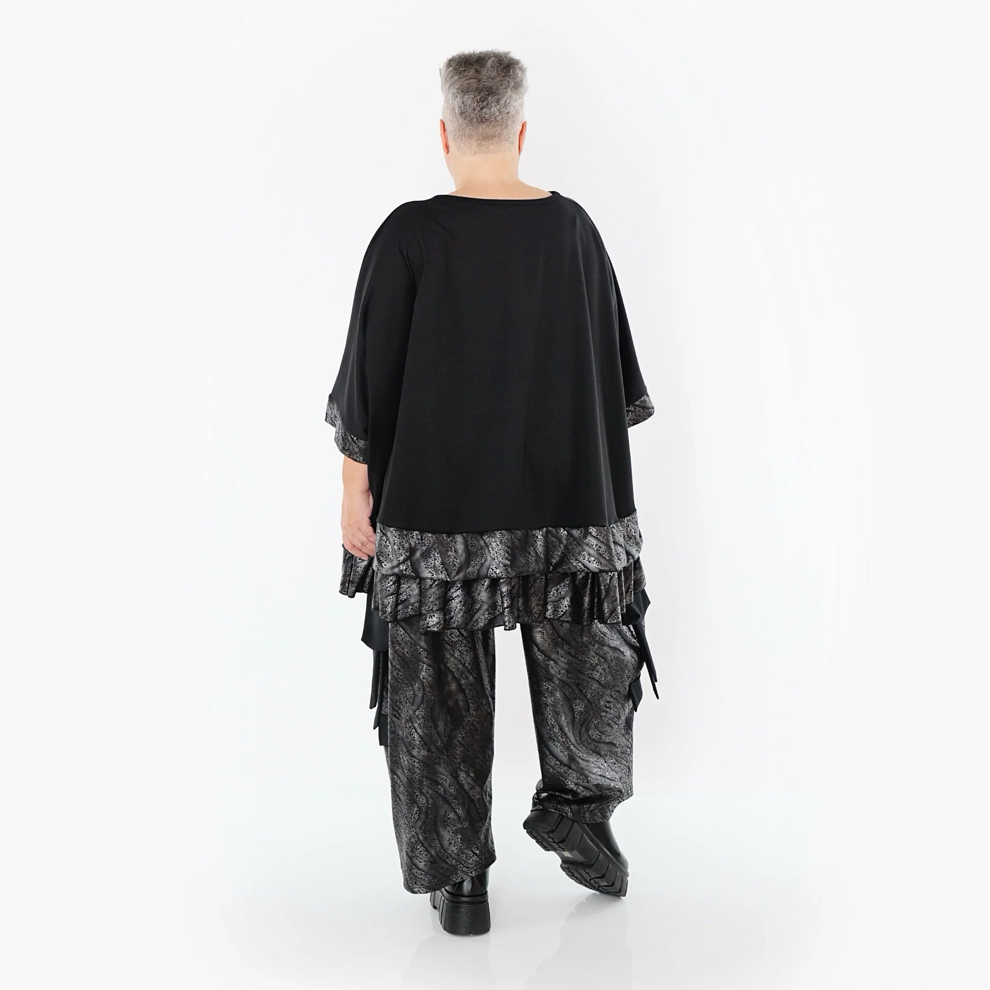  Ballonhose von AKH Premium aus Viskose, P1019.7125, Silber/Schwarz, Zebra, Ausgefallen